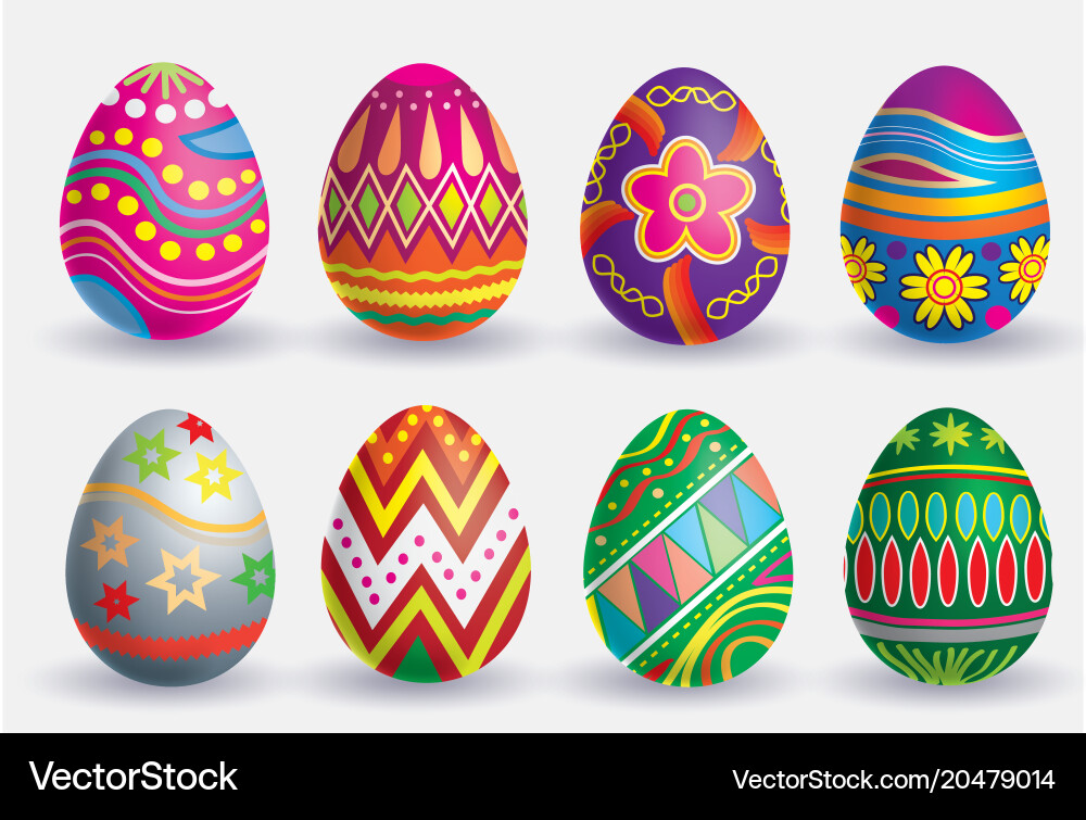 Easter egg icon set Royalty Free Vector Image - VectorStock