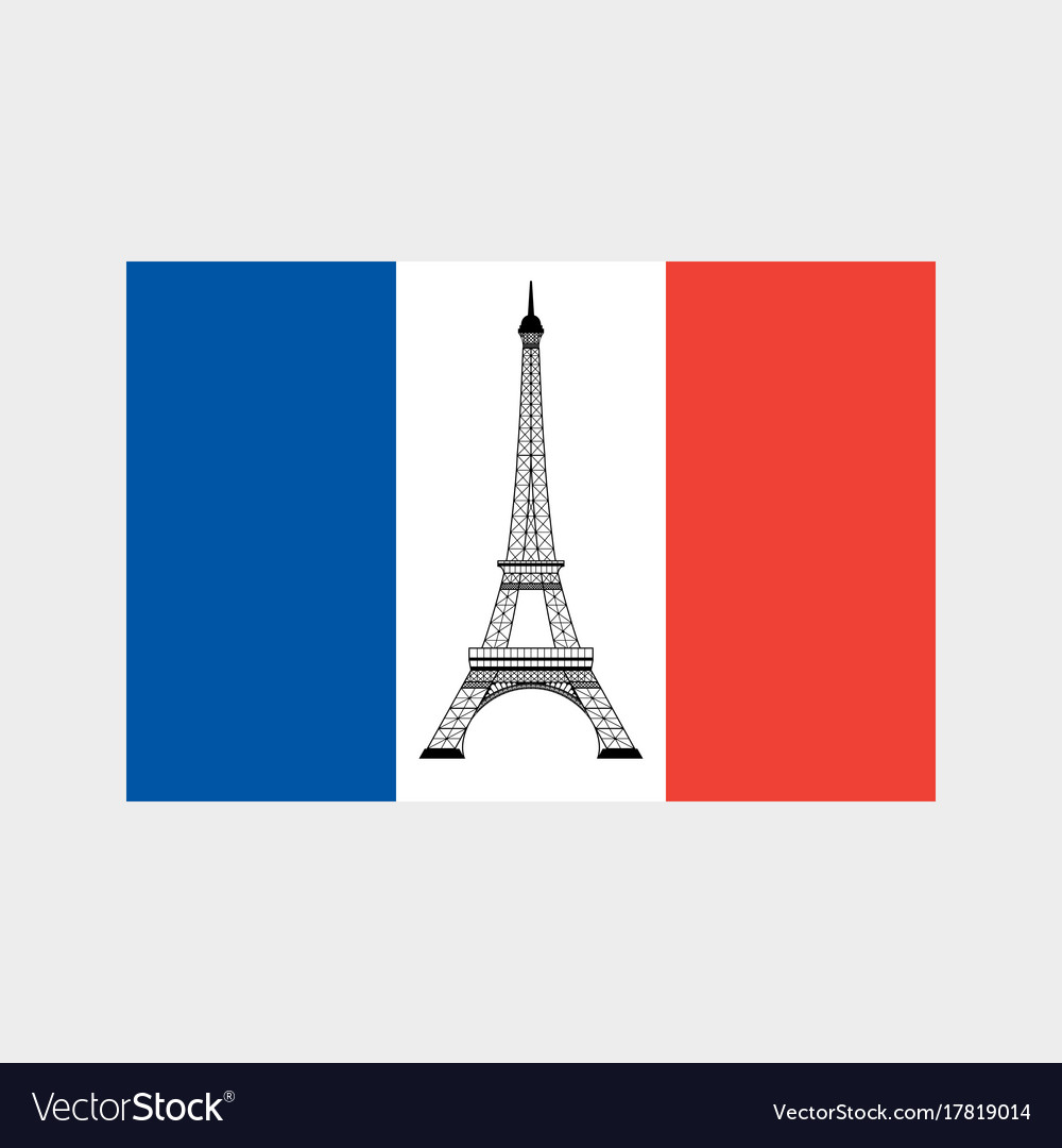 Eiffel tower and flag of france Royalty Free Vector Image