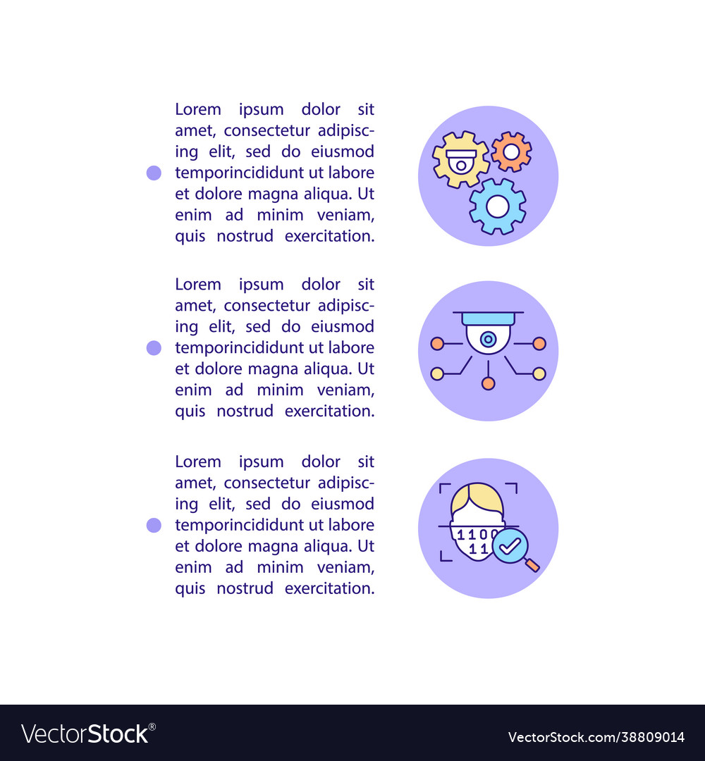 Face recognition concept line icons with text