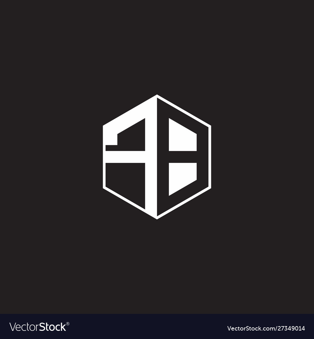 Fb Logo Monogram Hexagon With Black Background Vector Image