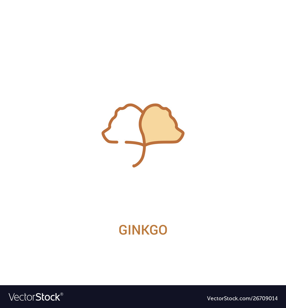 Ginkgo concept 2 colored icon simple line element