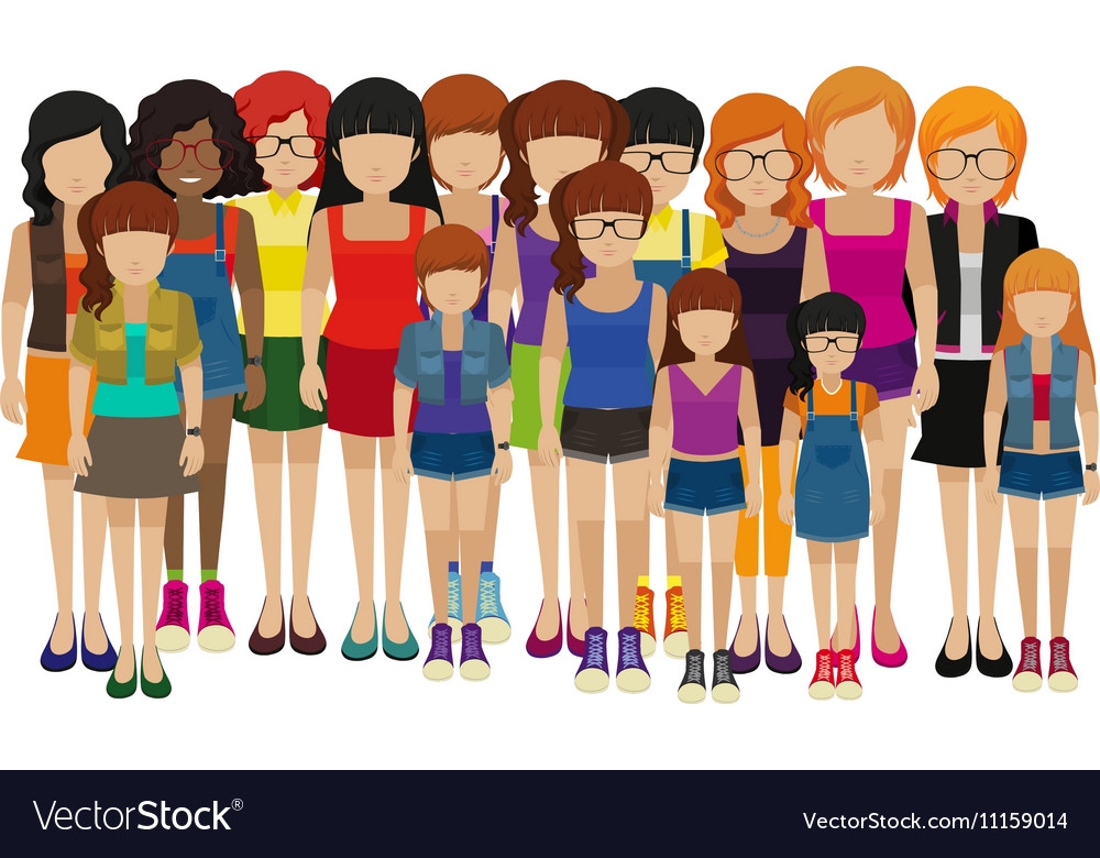 Group people with different ages Royalty Free Vector Image