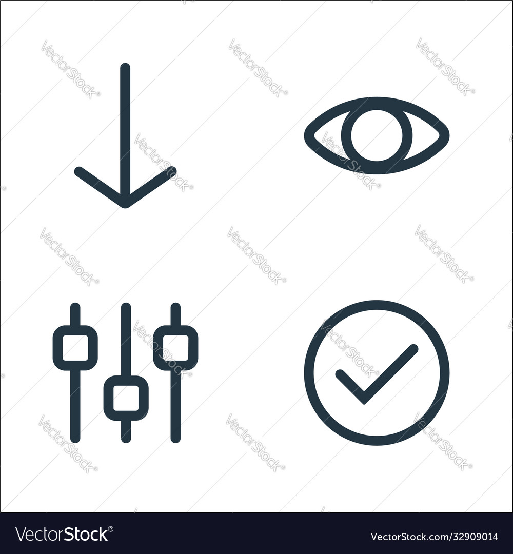 Interface line icons linear set quality