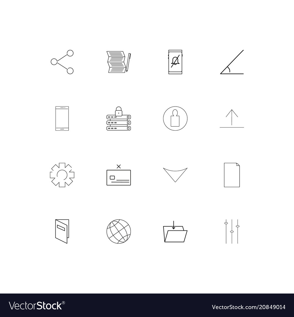 Internet technologies linear thin icons set
