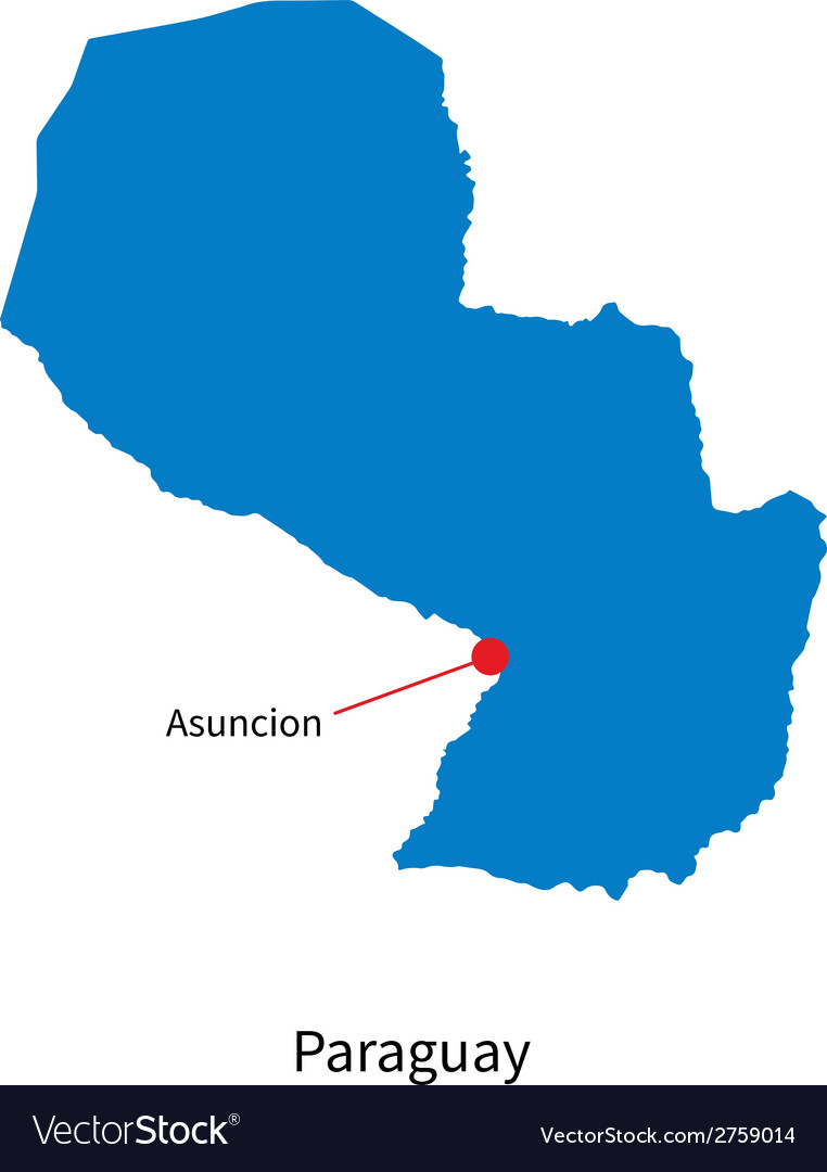 Paraguay Map with Asunción