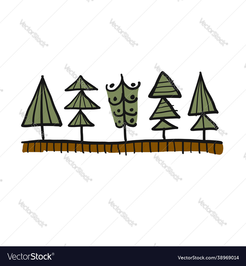 Pine forest abstract logo for your design