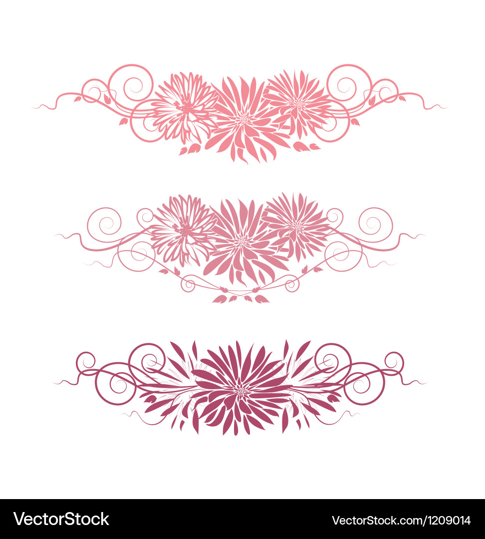 Set floral elements for design Royalty Free Vector Image