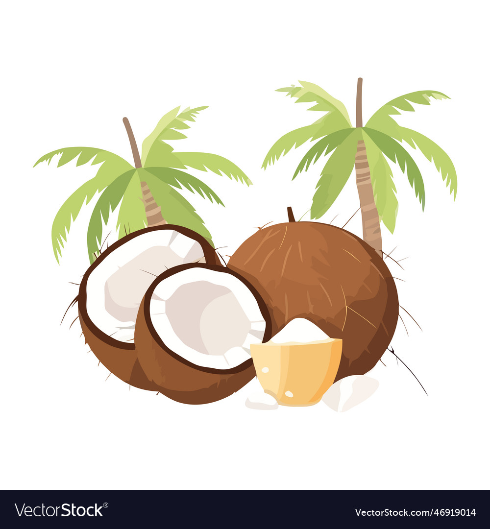 Tropical coconut palm tree symbolizes healthy Vector Image