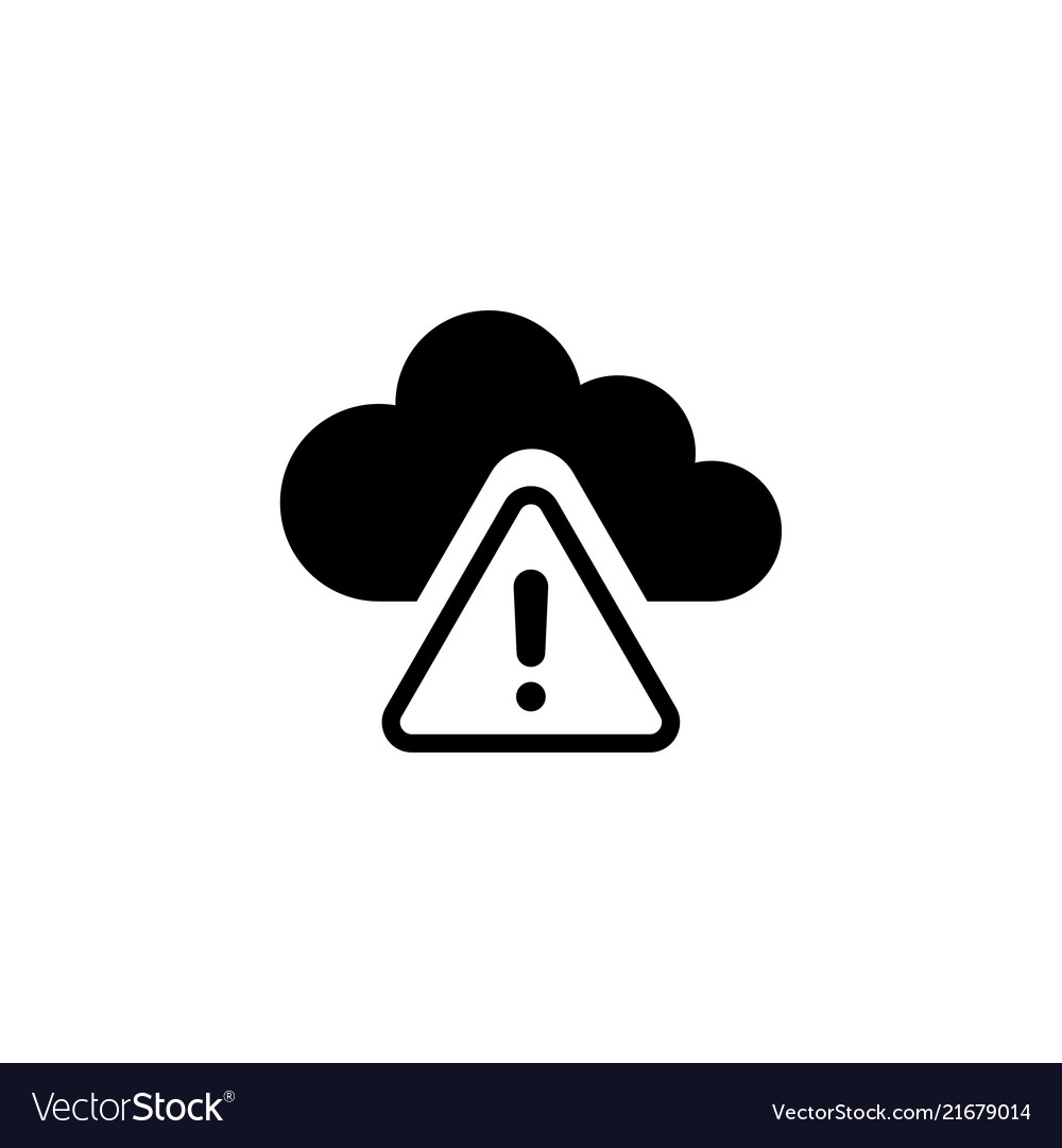 Warning cloud computing ddos attack flat vector image Warning cloud computing ddos attack flat