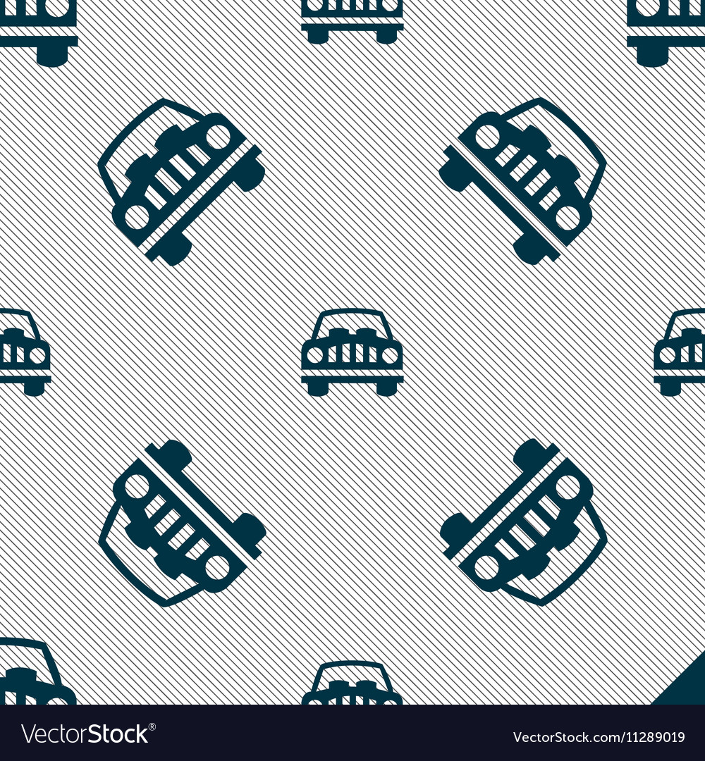 Car icon sign seamless pattern with geometric