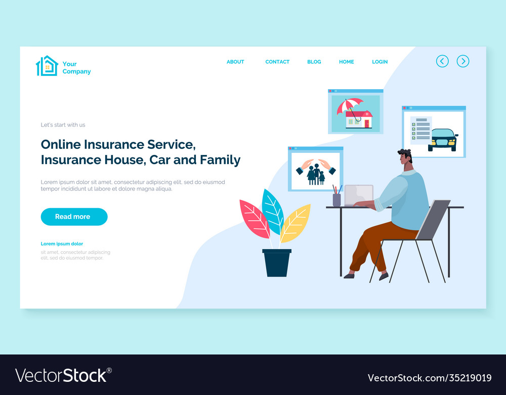 Concepts online insurance services man manager Vector Image