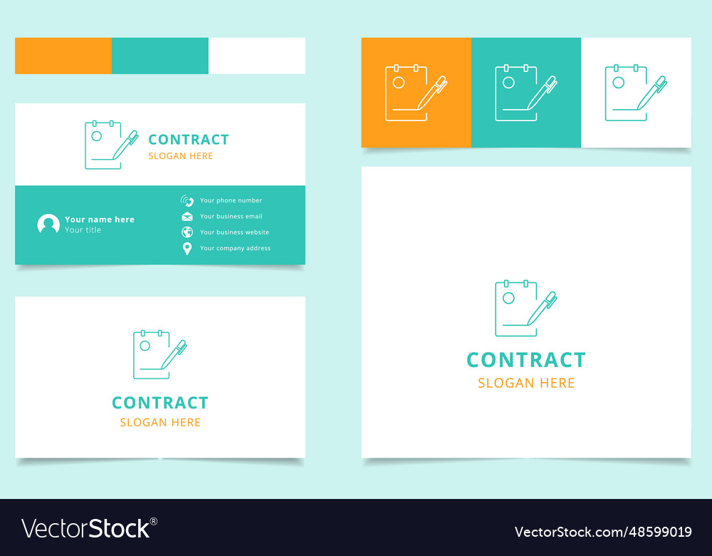 Contract logo design with editable slogan vector image Contract logo design with editable slogan