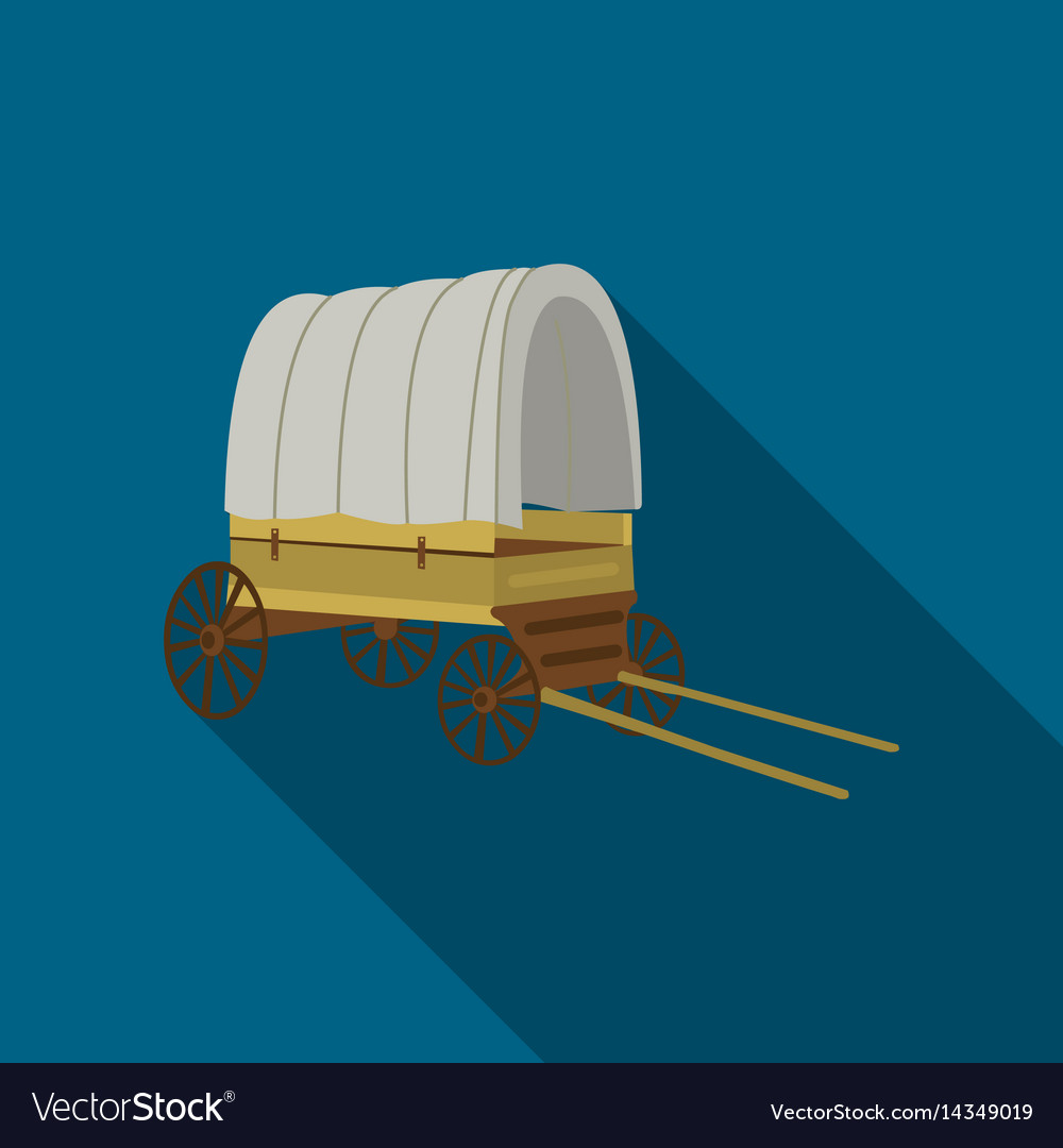 Cowboy wagon icon flate singe western icon from Vector Image