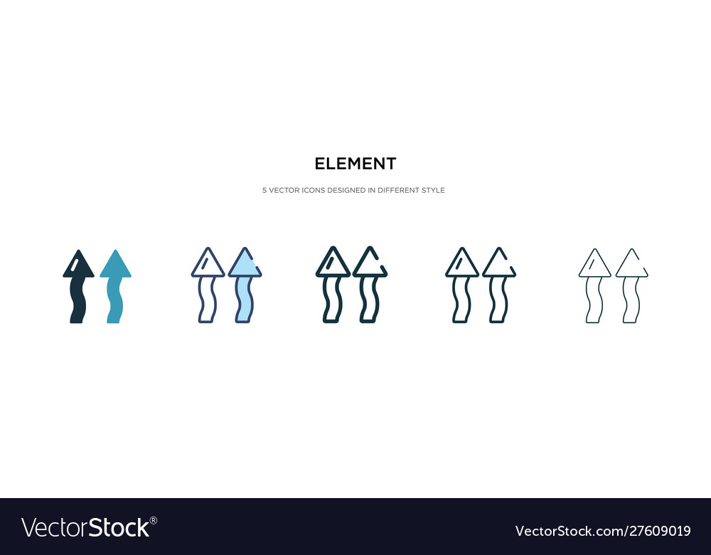 Element icon in different style two colored
