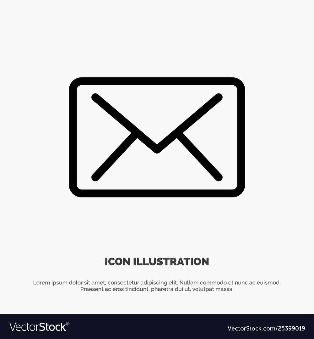 Email mail message line icon vector image Email mail message line icon