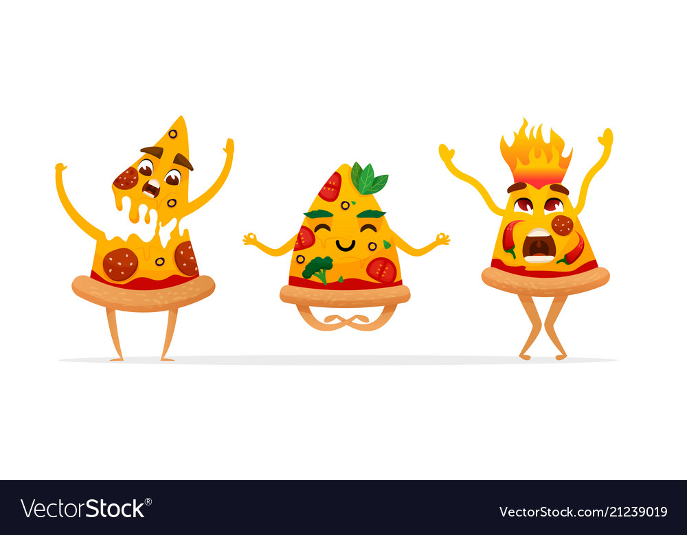 Premium Vector  Funny cartoon character, pizza and pineapple