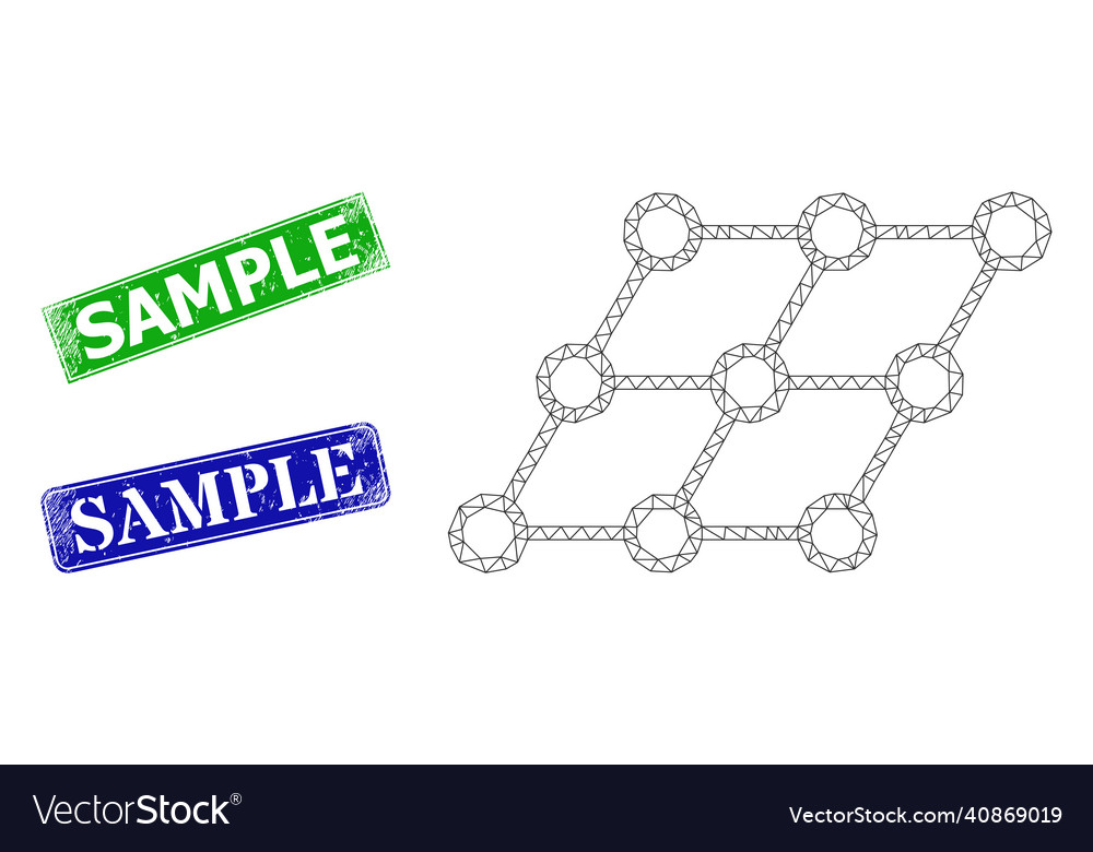 Grunged sample stamp imitations and triangular vector image Grunged sample stamp imitations and triangular