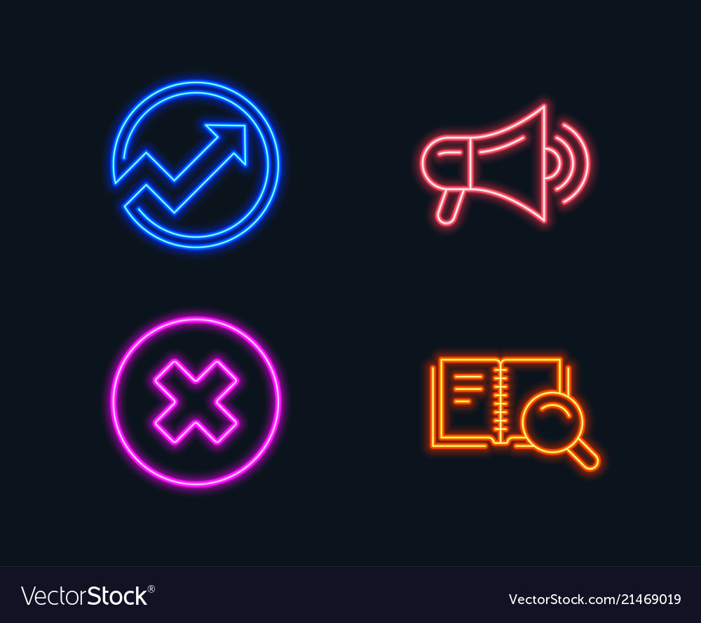 Megaphone audit and close button icons search