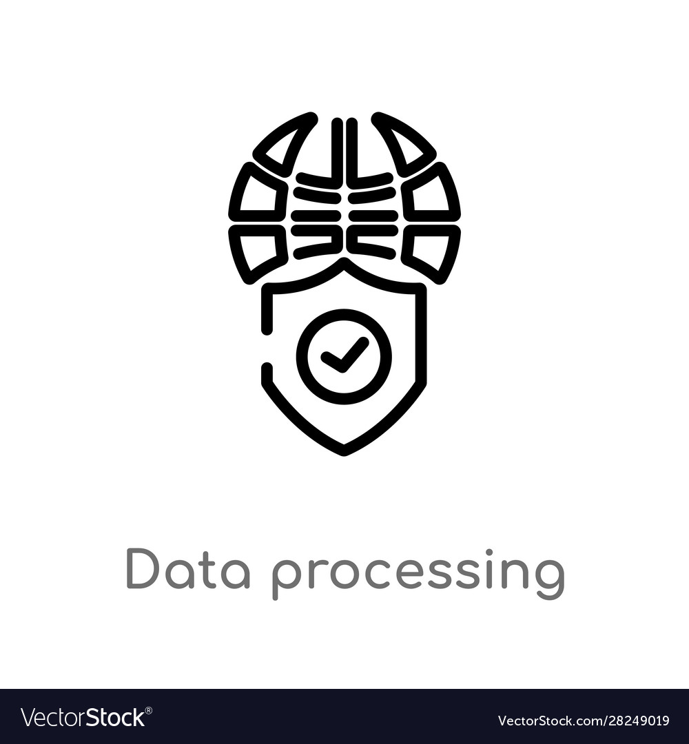 Outline data processing icon isolated black Vector Image Outline data processing icon isolated black