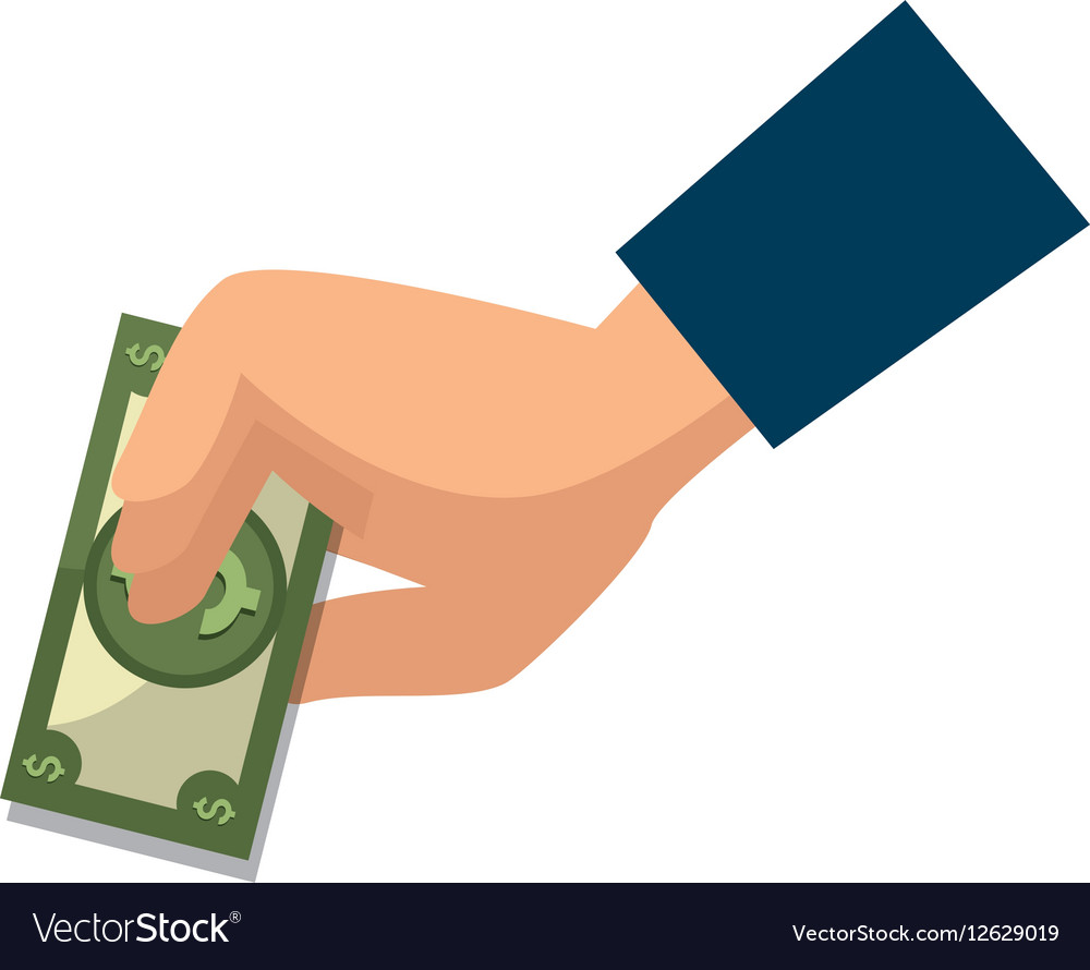 Person with bill money isolated icon Royalty Free Vector