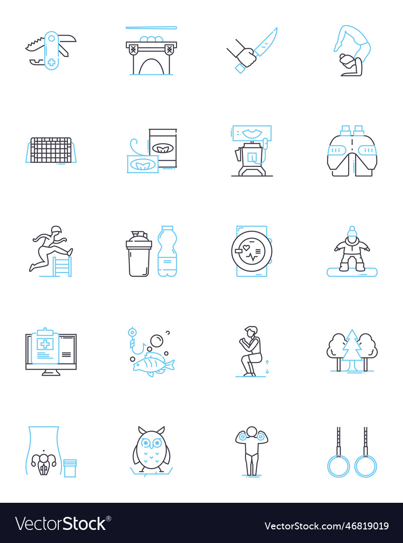 Positive intention linear icons set kindness Vector Image