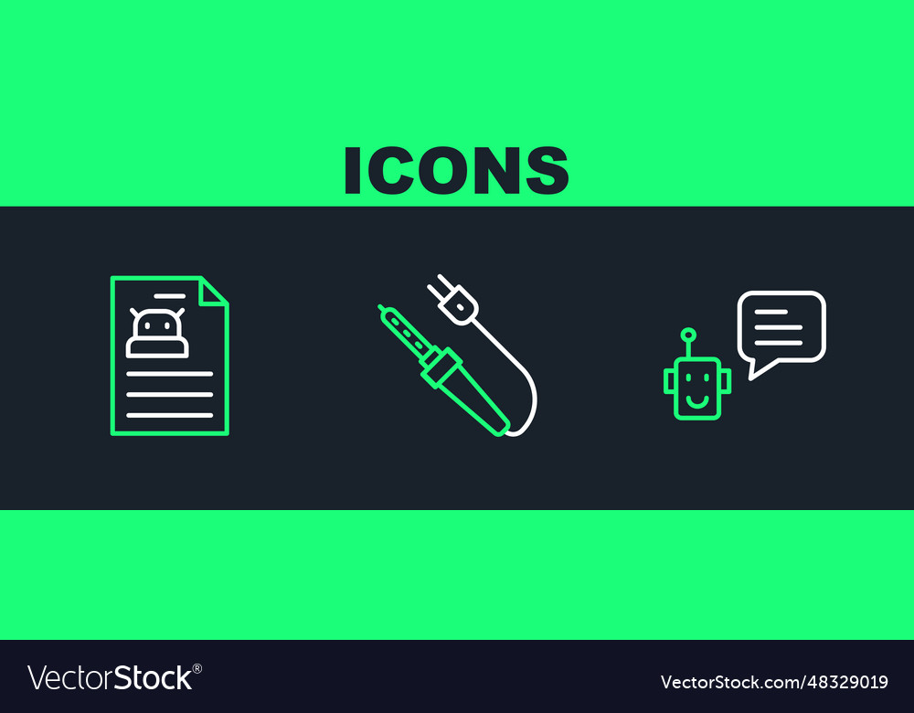 Set line bot technical specification vector image Set line bot technical specification