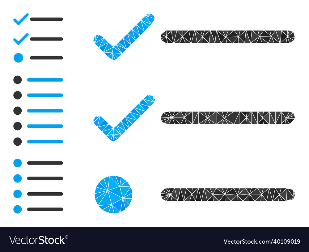 Triangle filled checklist icon with similar vector image Triangle filled checklist icon with similar