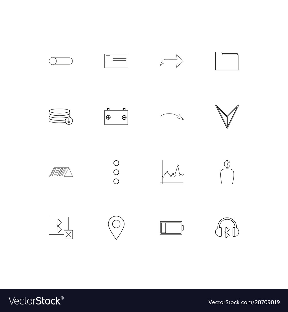User interface simple linear icons set outlined