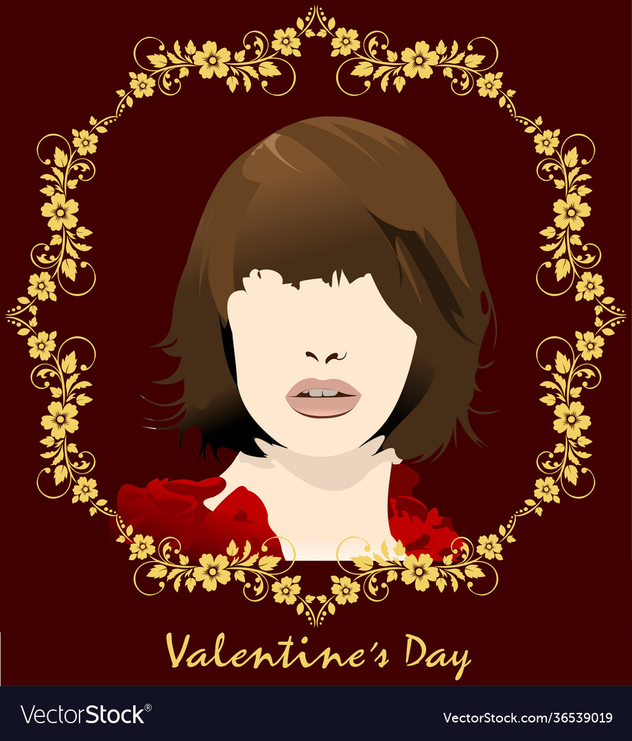 Valentines day with young girl image color 3d