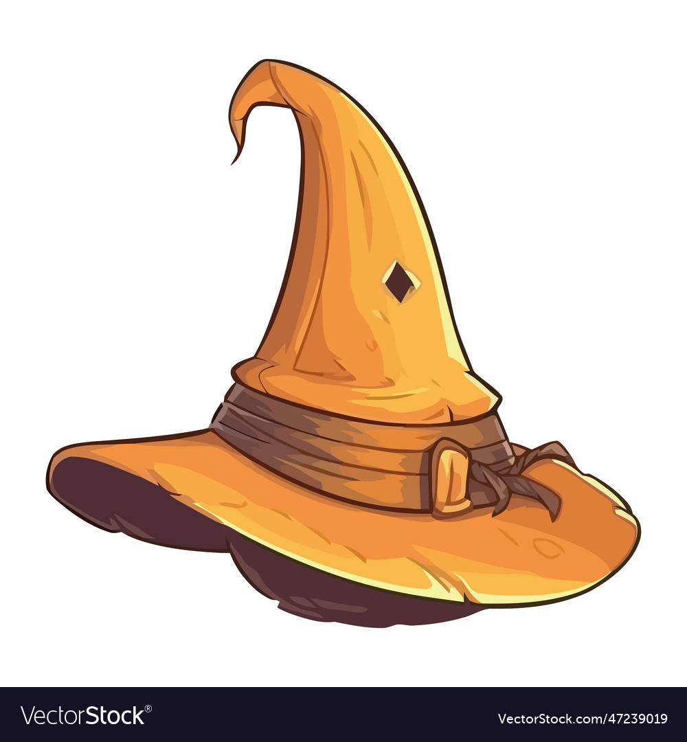 Witch hat adds spooky fashion Royalty Free Vector Image