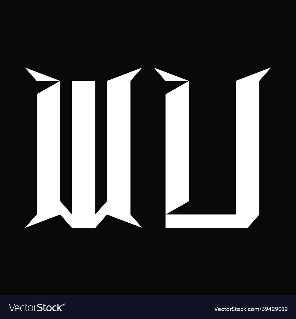 Wu logo monogram with slice shape design template