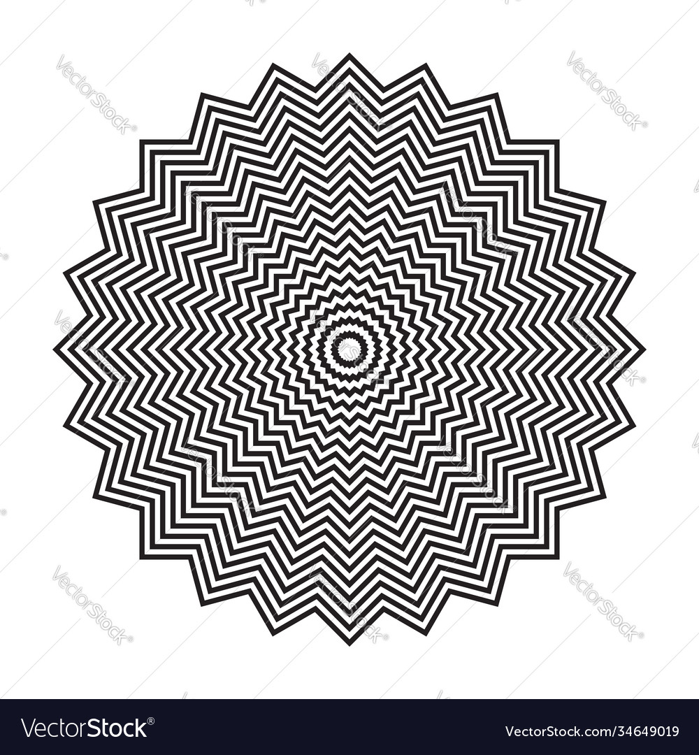 Zig Zag Geometric Circle Pattern