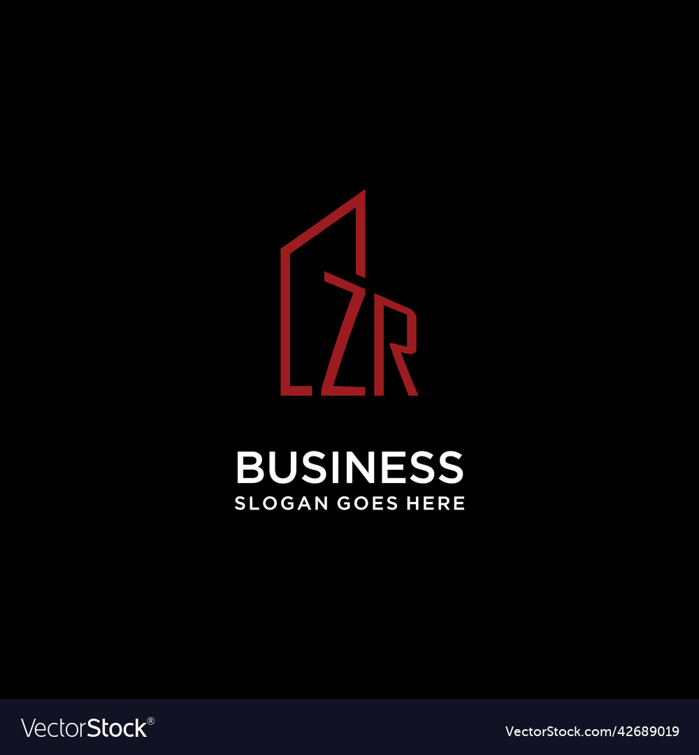 Zr initial monogram with building logo design