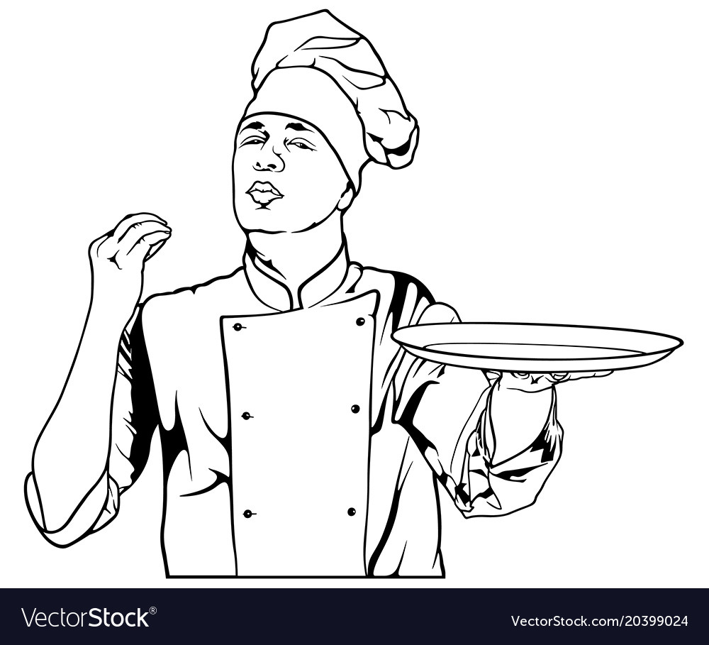 Chef gesture delicious Royalty Free Vector Image