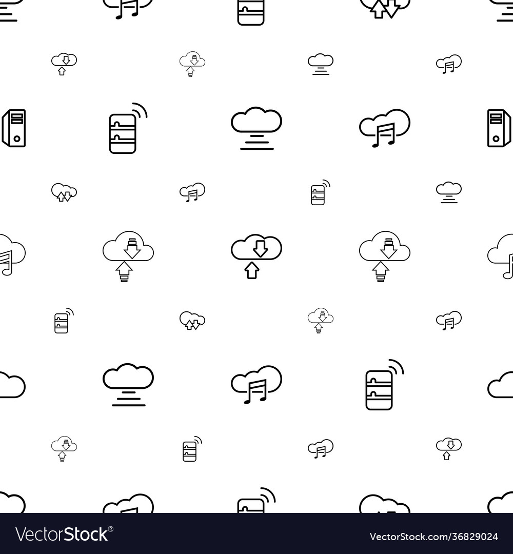 Computing icons pattern seamless white background