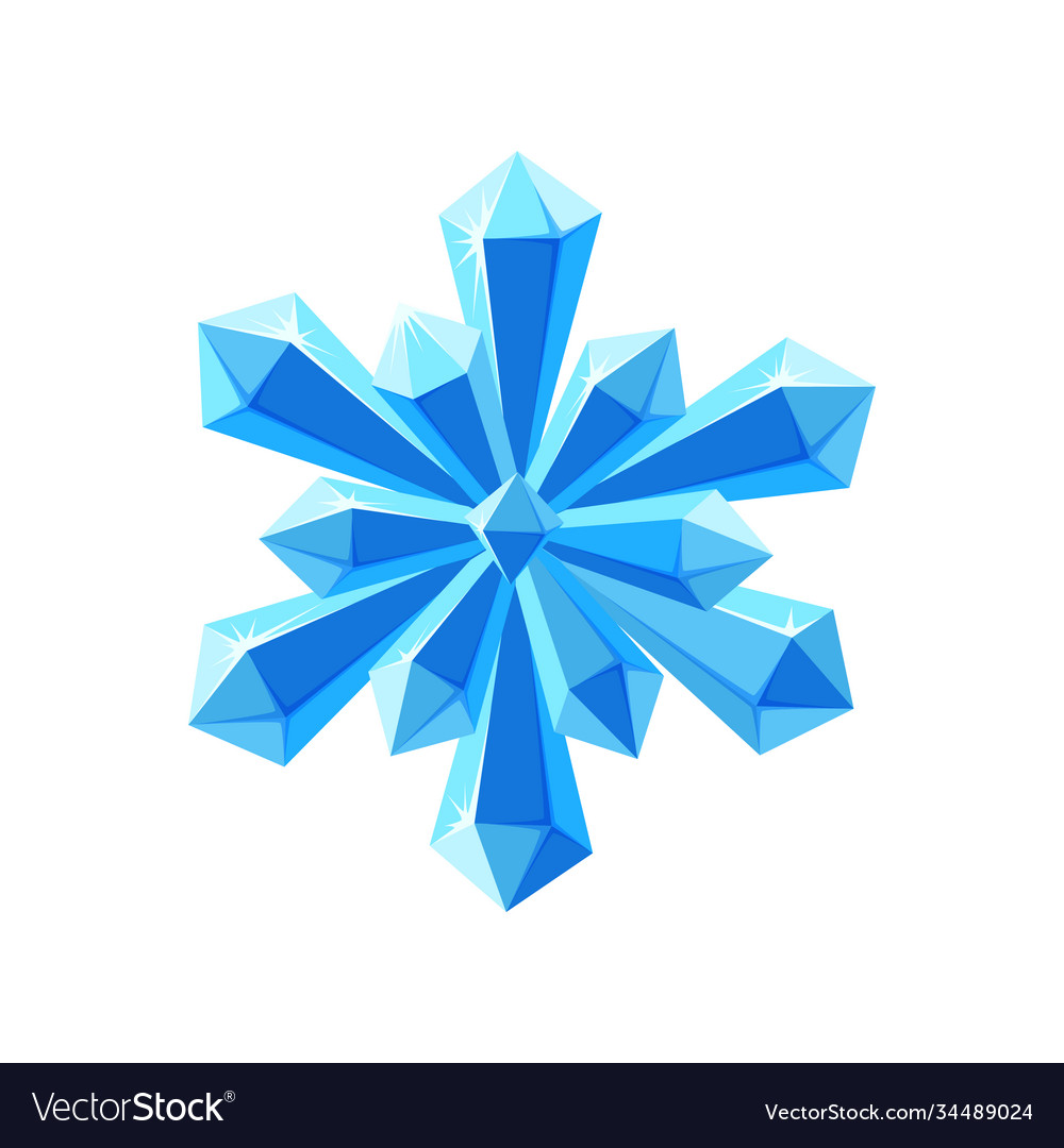 Crystal snowflake with sparkling facets
