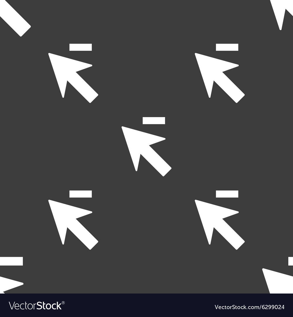 Cursor arrow minus icon sign seamless pattern