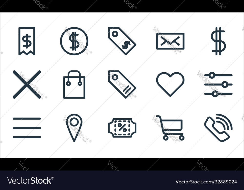 Ecommerce starter pack line icons linear set