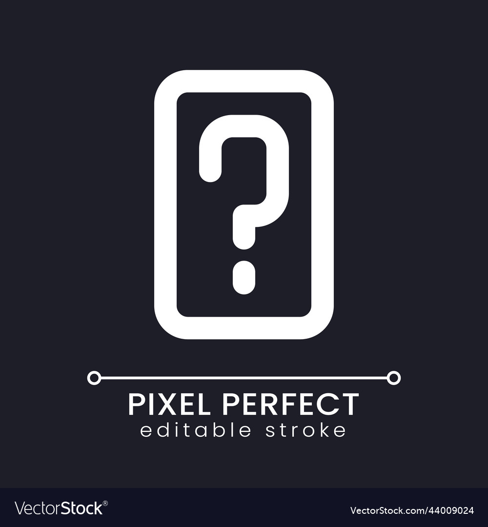 Faq pixel perfect white linear ui icon for dark vector image Faq pixel perfect white linear ui icon for dark