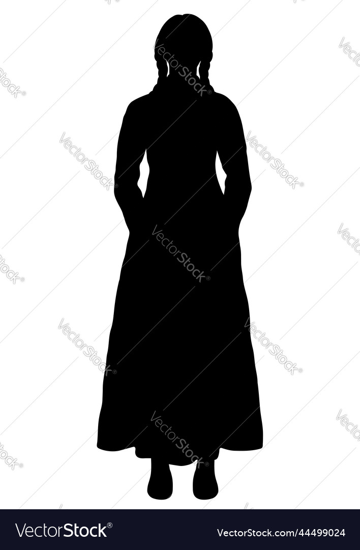 Girl in italian national costume silhouette