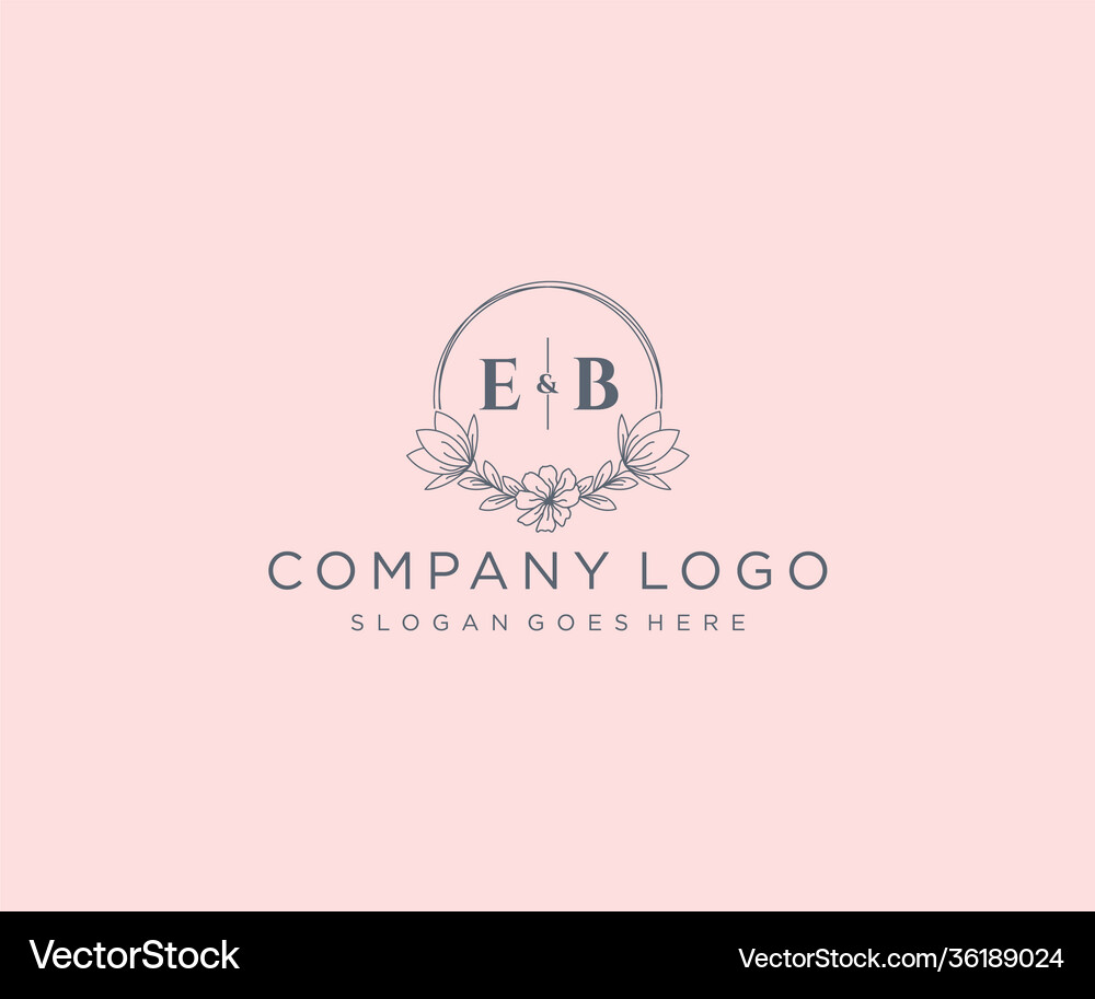 Initial letters floral frames unique Royalty Free Vector