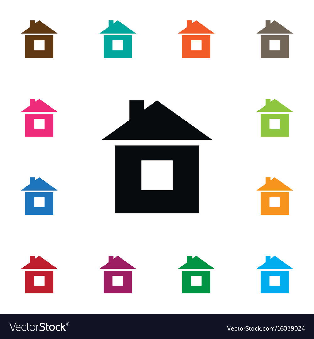 Isolated build icon residence element can