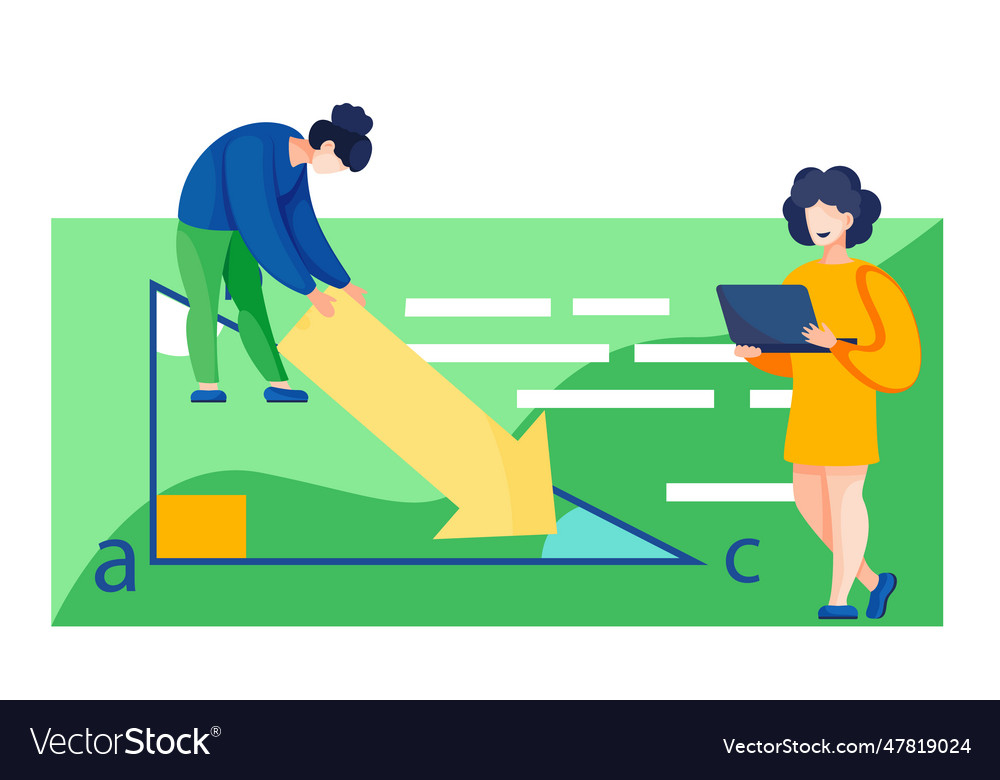 Online math course learning mathematics Royalty Free Vector