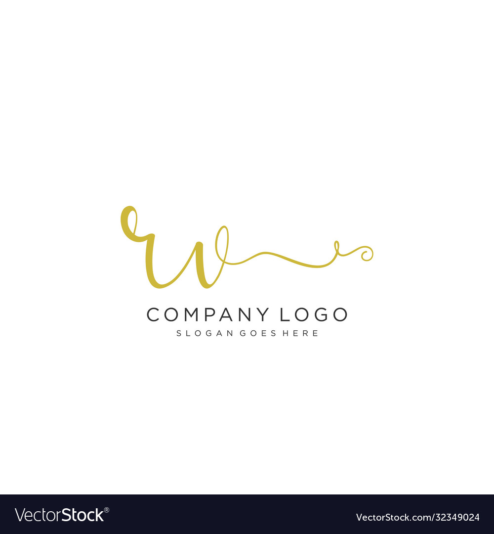 Rv initial handwriting logo design Vector Image Rv initial handwriting logo design