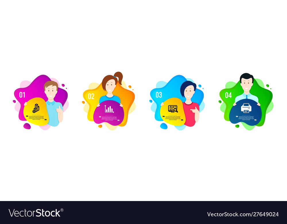 Seo analytics diagram graph and 3d chart icons
