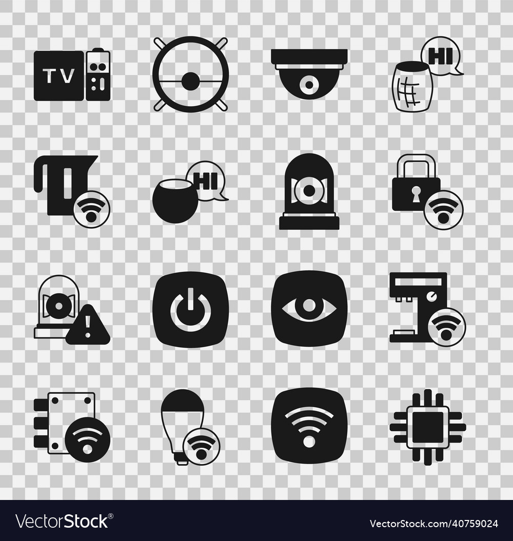 Set processor with cpu smart coffee machine vector image Set processor with cpu smart coffee machine