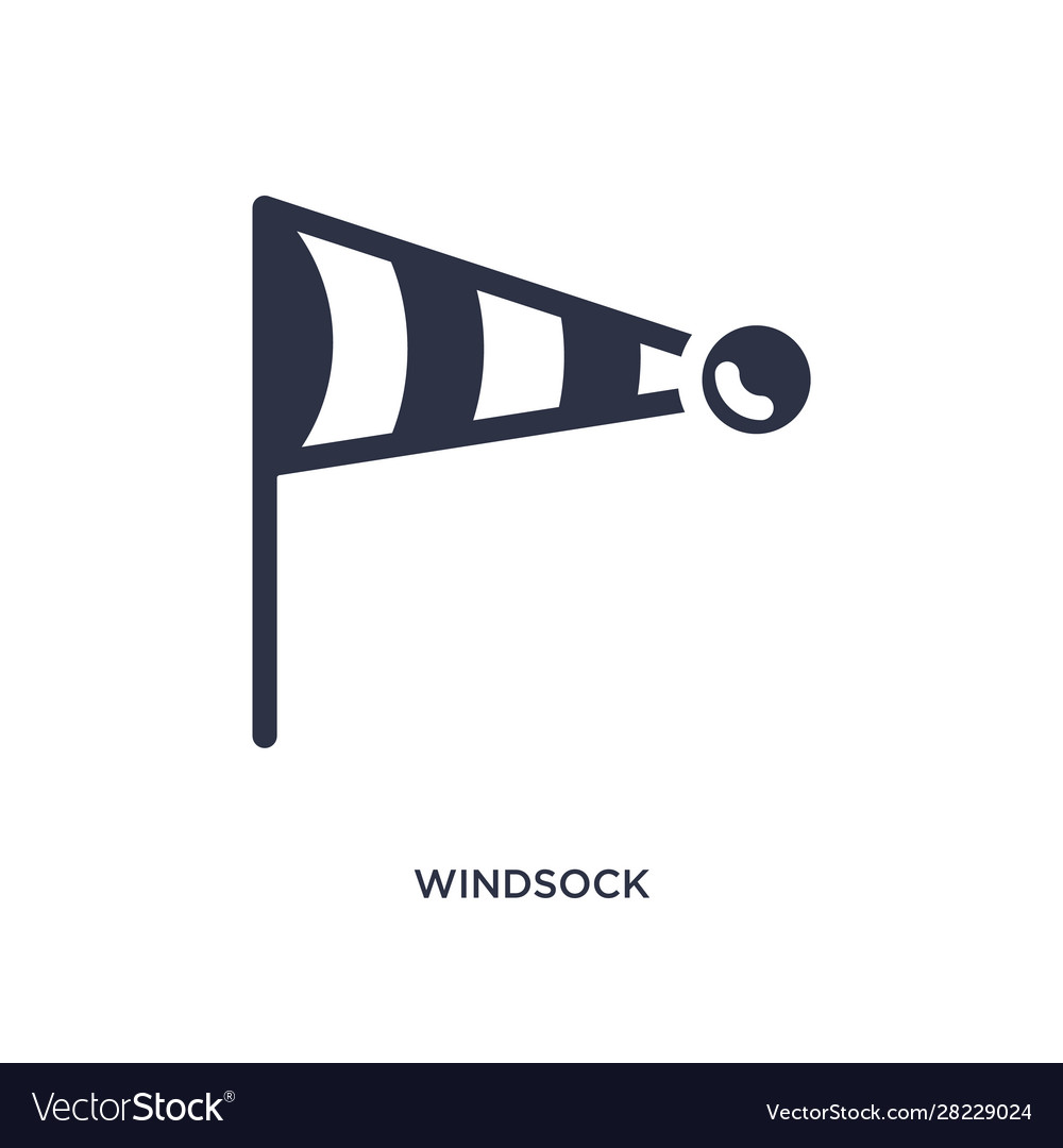 Windsock icon on white background simple element vector image Windsock icon on white background simple element