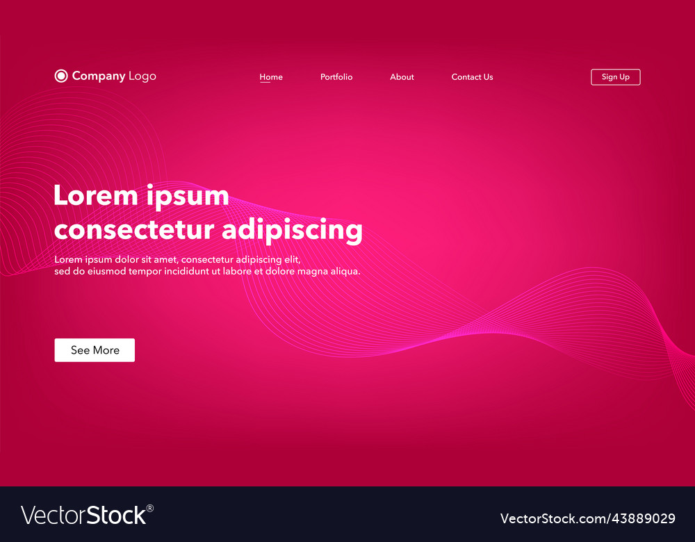 Abstract background website landing page template vector image Abstract background website landing page template