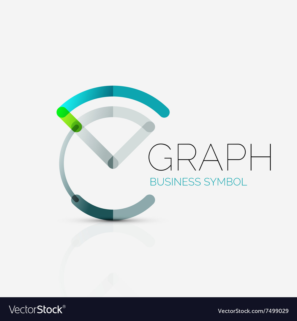 Abstract logo idea linear chart or graph