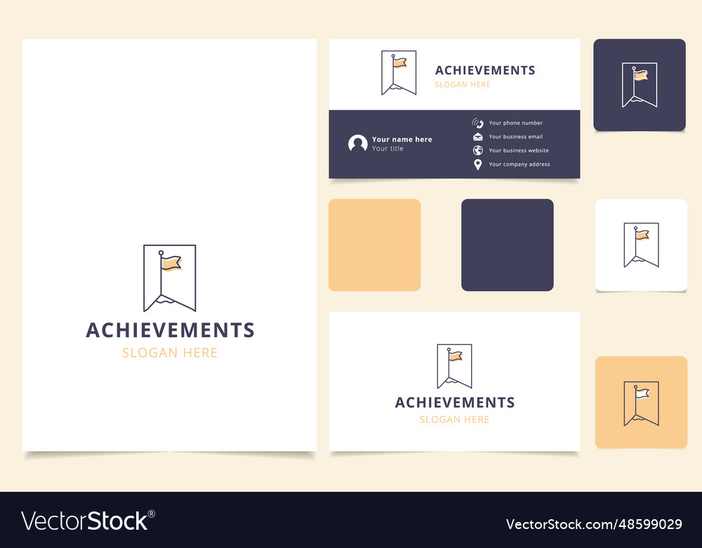 Achievements logo design with editable slogan